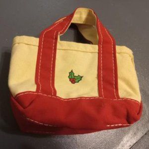 L.L. Bean red and cream mini boat and tote (Christmas theme)